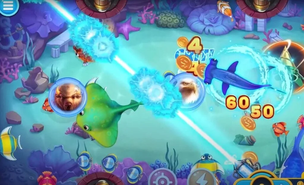 Ilustrasi dunia bawah laut untuk permainan tembak ikan MONTE77
